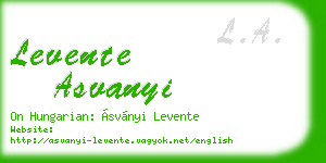 levente asvanyi business card